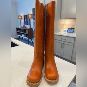 Jeffrey Campbell Reflect-TW Tan Leather Boots